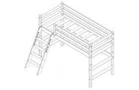 Кровать Соня вариант 6 полувысокая с наклонной лестницей Лаванда в Уяре - uyar.katalogmebeli.com | фото 3