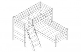 Кровать Соня вариант 8 угловая с наклонной лестницей Белый полупрозрачный в Уяре - uyar.katalogmebeli.com | фото 3