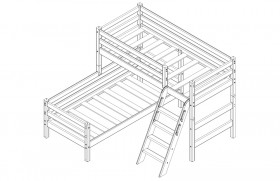 Кровать Соня вариант 8 угловая с наклонной лестницей Белый полупрозрачный в Уяре - uyar.katalogmebeli.com | фото 4