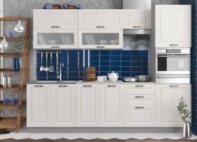 Модульная кухня Капри 2,7 м (Липа белый/Серый) в Уяре - uyar.katalogmebeli.com | фото