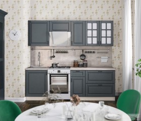 Кухня Регина 24 2,4 м (Серый матовый/Белый) в Уяре - uyar.katalogmebeli.com | фото 1