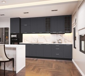 Кухонный гарнитур 1,8м Луксор высокие модули (Клен серый/корпус венге) в Уяре - uyar.katalogmebeli.com | фото