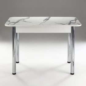 Кухонный стол 1100*700/400 ф 2 Пластик, мрамор белый в Уяре - uyar.katalogmebeli.com | фото 1