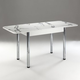 Кухонный стол 1100*700/400 ф 2 Пластик, мрамор белый в Уяре - uyar.katalogmebeli.com | фото 2
