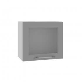 Квадро ВПГС 500 шкаф верхний горизонтальный со стеклом высокий (Белый софт/корпус Серый) в Уяре - uyar.katalogmebeli.com | фото