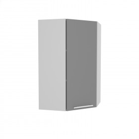 Квадро ВПУ 550 шкаф верхний угловой высокий (Белый софт/корпус Серый) в Уяре - uyar.katalogmebeli.com | фото