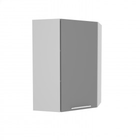 Квадро ВПУ 600 шкаф верхний угловой высокий (Белый софт/корпус Серый) в Уяре - uyar.katalogmebeli.com | фото