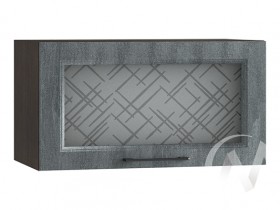 Либерти Шкаф верхний горизонтальный со стеклом ШВГС 609 (Холст грей/корпус венге) в Уяре - uyar.katalogmebeli.com | фото