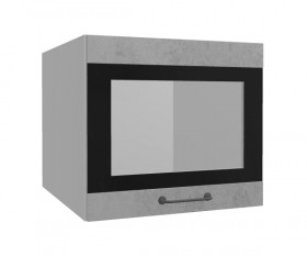 Лофт ВПГСФ 500 шкаф верхний горизонтальный со стеклом высокий с фотопечатью (Бетон светлый/корпус Серый) в Уяре - uyar.katalogmebeli.com | фото