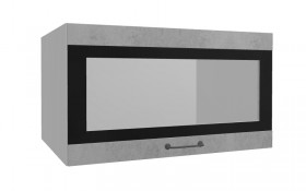 Лофт ВПГСФ 800 шкаф верхний горизонтальный со стеклом высокий с фотопечатью (Бетон светлый/корпус Серый) в Уяре - uyar.katalogmebeli.com | фото