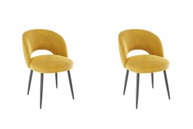 Набор стульев Моли 2 шт (жёлтый велюр/черный) в Уяре - uyar.katalogmebeli.com | фото