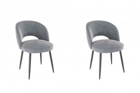 Набор стульев Моли 2 шт (серый велюр/черный) в Уяре - uyar.katalogmebeli.com | фото
