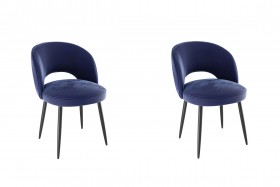 Набор стульев Моли 2 шт (синий велюр/черный) в Уяре - uyar.katalogmebeli.com | фото