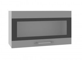 Олива ВПГСФ 800 Шкаф верхний горизонтальный со стеклом с фотопечатью высокий (Снег глянец/корпус Серый) в Уяре - uyar.katalogmebeli.com | фото