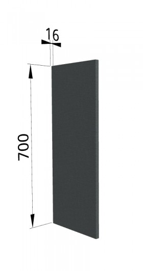 Панель торцевая П Квадро (для шкафа верхнего) Железо в Уяре - uyar.katalogmebeli.com | фото