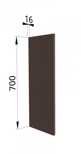 Панель торцевая П Квадро (для шкафа верхнего) Шоколад кожа в Уяре - uyar.katalogmebeli.com | фото