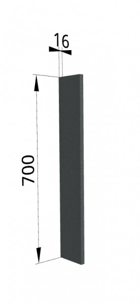 Панель торцевая ПТ 400 Квадро (для шкафа торцевого верхнего) Железо в Уяре - uyar.katalogmebeli.com | фото