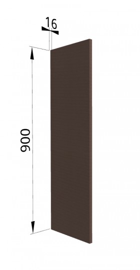 Панель торцевая ВП Квадро (для шкафа верхнего высокого) Шоколад кожа в Уяре - uyar.katalogmebeli.com | фото