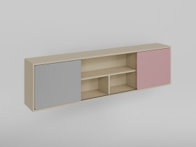 Полка между шкафами 1660 Грэйси (Розовый/Серый/корпус Клен) в Уяре - uyar.katalogmebeli.com | фото 1