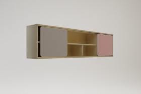 Полка между шкафами 1660 Грэйси (Розовый/Серый/корпус Клен) в Уяре - uyar.katalogmebeli.com | фото 2