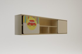 Полка между шкафами 1660 Клаксон (Бежевый/корпус Клен) в Уяре - uyar.katalogmebeli.com | фото