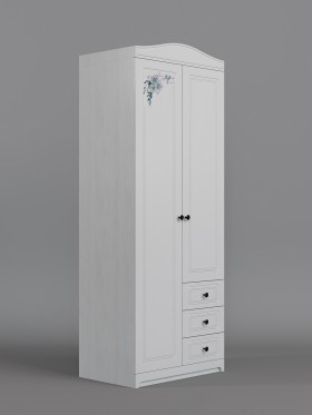 Шкаф 2-х створчатый с ящиками Бэлла (Выбеленное дерево/Белый) в Уяре - uyar.katalogmebeli.com | фото