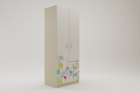 Шкаф 2-х створчатый с ящиками Флёр (Белый/корпус Клен) в Уяре - uyar.katalogmebeli.com | фото