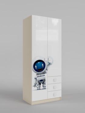 Шкаф 2-х створчатый с ящиками Санни (Белый/корпус Клен) в Уяре - uyar.katalogmebeli.com | фото
