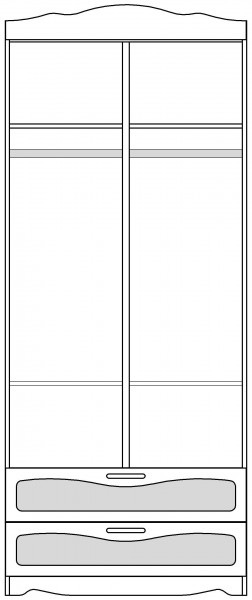 Шкаф 2-х створчатый с ящиками серии Иллюзия 99 Серый в Уяре - uyar.katalogmebeli.com | фото 5
