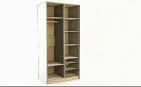 Шкаф 2-х створчатый с ящиками Скай люкс (Синий/Белый/корпус Клен) в Уяре - uyar.katalogmebeli.com | фото 2