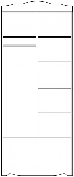Шкаф 2-х створчатый серии Иллюзия 33 Сиреневый в Уяре - uyar.katalogmebeli.com | фото 4