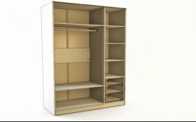 Шкаф 3-х створчатый с ящиками Бэлла (Выбеленное дерево/Белый) в Уяре - uyar.katalogmebeli.com | фото 3