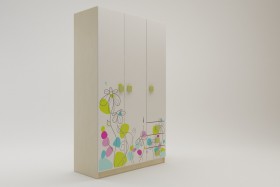 Шкаф 3-х створчатый с ящиками Флёр (Белый/корпус Клен) в Уяре - uyar.katalogmebeli.com | фото 1