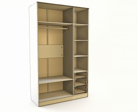Шкаф 3-х створчатый с ящиками Грэйси (Розовый/Серый/корпус Клен) в Уяре - uyar.katalogmebeli.com | фото 3