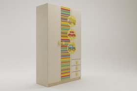 Шкаф 3-х створчатый с ящиками Клаксон (Бежевый/корпус Клен) в Уяре - uyar.katalogmebeli.com | фото