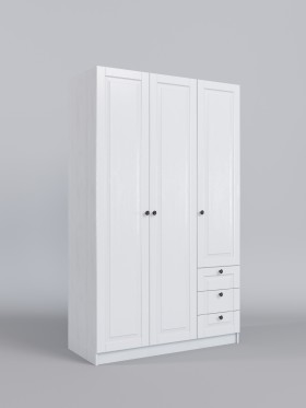 Шкаф 3-х створчатый с ящиками Классика (Белый/корпус Выбеленное дерево) в Уяре - uyar.katalogmebeli.com | фото 1