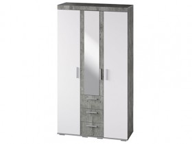 Шкаф 3-х створчатый ШК-30 МС Инстайл (бетон/белый) в Уяре - uyar.katalogmebeli.com | фото 1