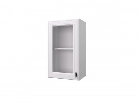 Шкаф 40 с витриной Ева (Белый Софт/Белый) в Уяре - uyar.katalogmebeli.com | фото