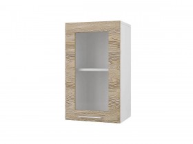 Шкаф 40 с витриной Полонез (Сосна Бран/Белый) в Уяре - uyar.katalogmebeli.com | фото