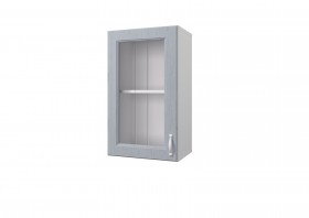 Шкаф 40 с витриной Принцесса (Серый/корпус Белый) в Уяре - uyar.katalogmebeli.com | фото