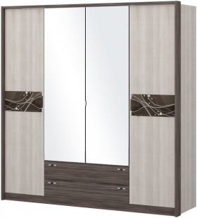 Шкаф четырехстворчатый с зеркалом Шк69.1 Николь в Уяре - uyar.katalogmebeli.com | фото