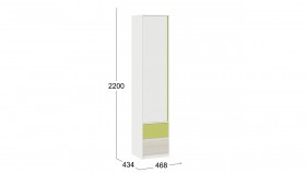 Шкаф для белья комбинированный «Сканди» Дуб Гарден/Белый/Зеленый в Уяре - uyar.katalogmebeli.com | фото 4