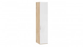 Шкаф для белья с 1 глухой дверью «Эмбер» Яблоня Беллуно/Белый глянец в Уяре - uyar.katalogmebeli.com | фото