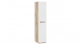 Шкаф для белья с 1-ой дверью «Фьюжн» Дуб Делано/Белый глянец в Уяре - uyar.katalogmebeli.com | фото 1