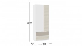 Шкаф для одежды комбинированный «Сканди» Дуб Гарден/Белый/Глиняный серый в Уяре - uyar.katalogmebeli.com | фото 4
