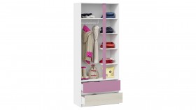 Шкаф для одежды комбинированный «Сканди» Дуб Гарден/Белый/Лиловый в Уяре - uyar.katalogmebeli.com | фото 4