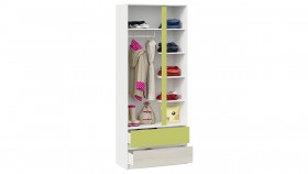Шкаф для одежды комбинированный «Сканди» Дуб Гарден/Белый/Зеленый в Уяре - uyar.katalogmebeli.com | фото 4
