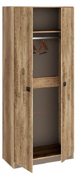 Шкаф для одежды «Пилигрим» (Дуб Каньон светлый, Фон серый) в Уяре - uyar.katalogmebeli.com | фото 2