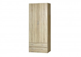Шкаф для платья и белья 2-х дверный без зеркала Дуб Сонома в Уяре - uyar.katalogmebeli.com | фото
