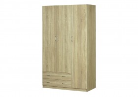 Шкаф для платья и белья 3-х дверный без зеркала Дуб Сонома в Уяре - uyar.katalogmebeli.com | фото
